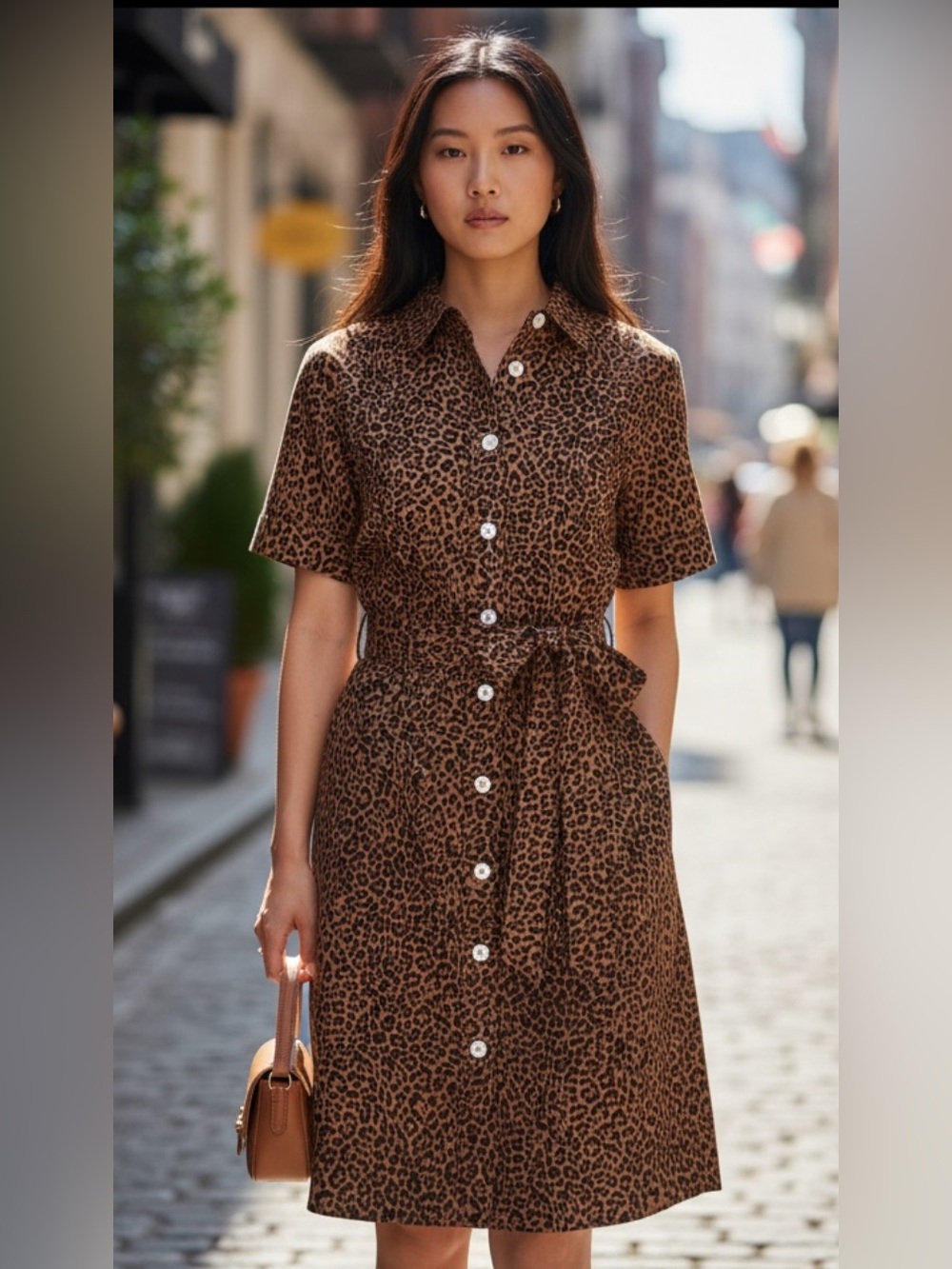 NWT J. Crew factory Linen-blend belted mini shirt-dress in Warm Brandy Black sm